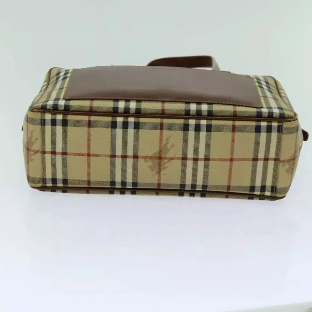 BURBERRY Nova Check Shoulder Bag PVC Leather Beige Auth - Picture 5 of 7